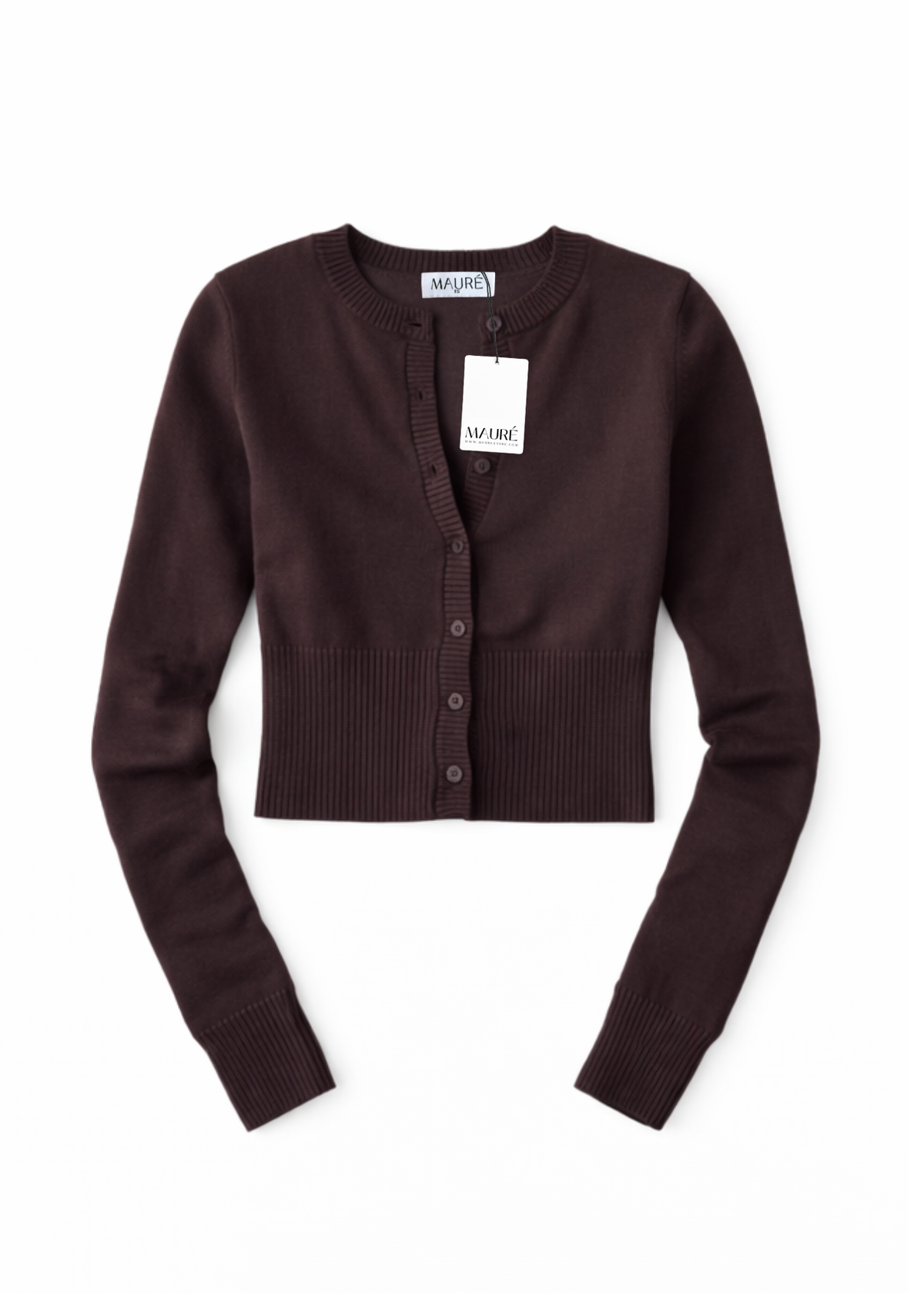 Soft knitted cardigan chocolate brown (tall)