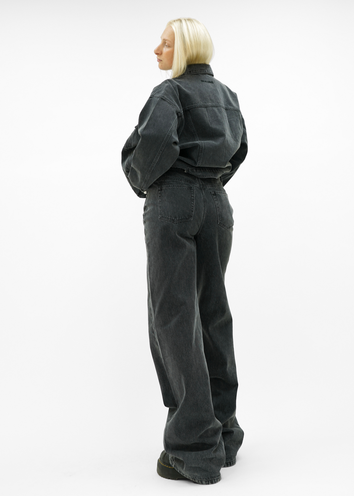 Oversized denim jacket dark washed grey (tall)