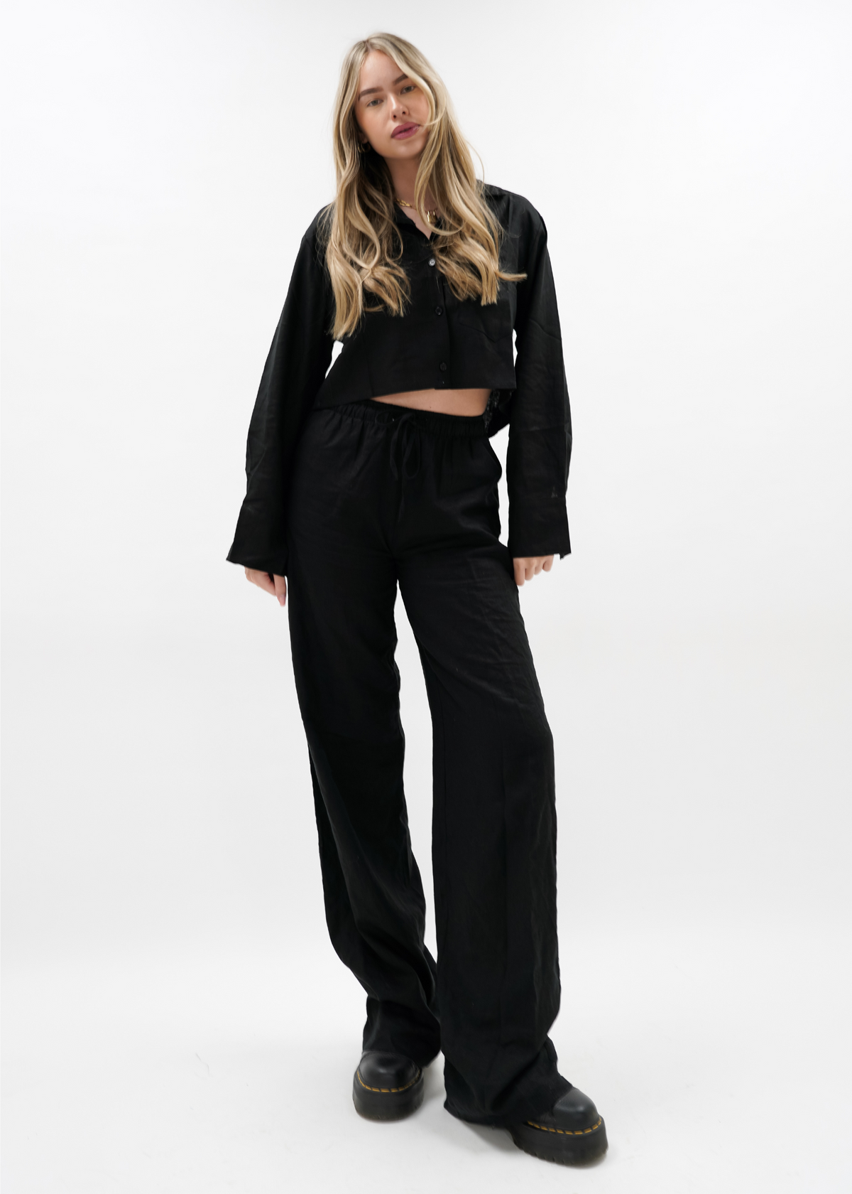 Linnen pants (tall) black