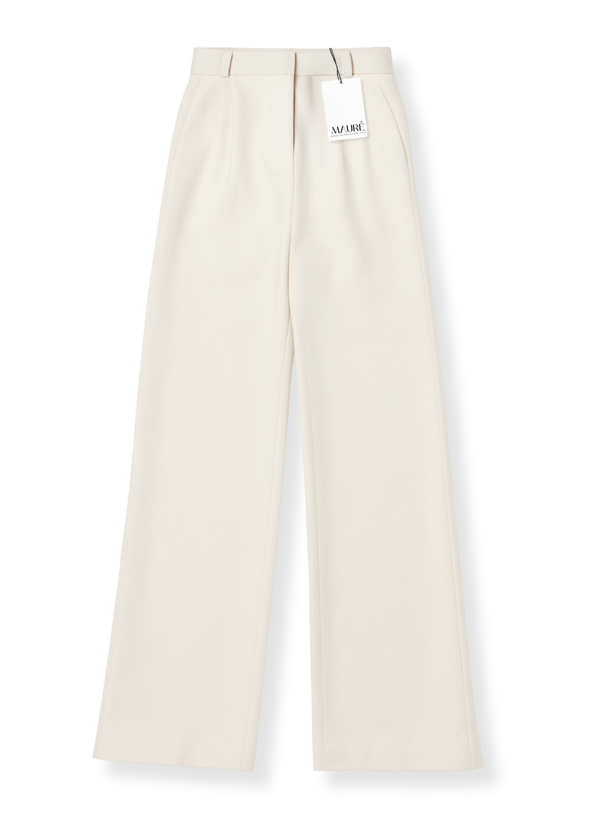Low/mid waist wide leg pants casual crème (tall)