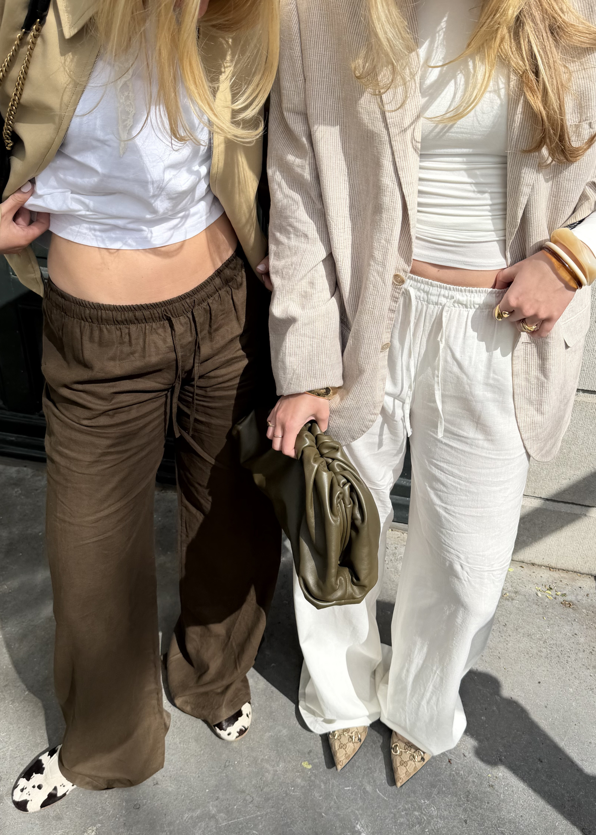 Low waist linnen pants (tall) white