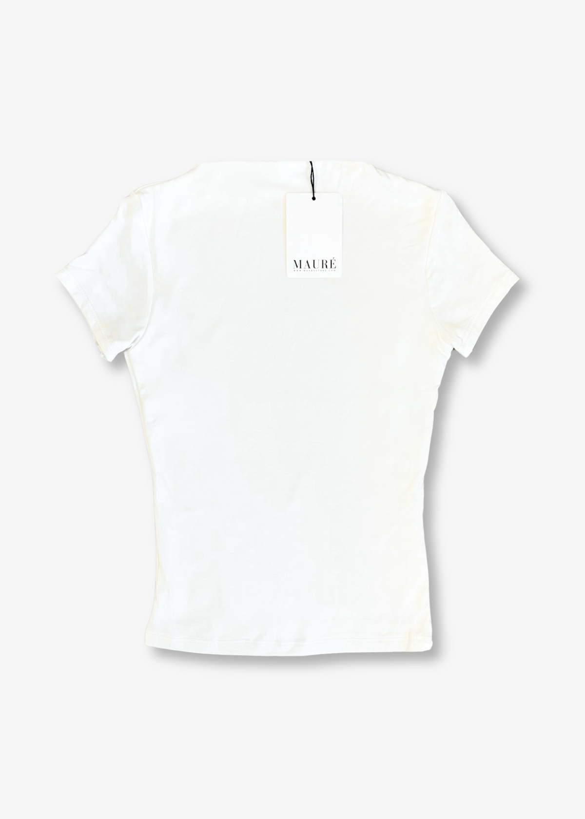 Short sleeve top long off-white (tall)