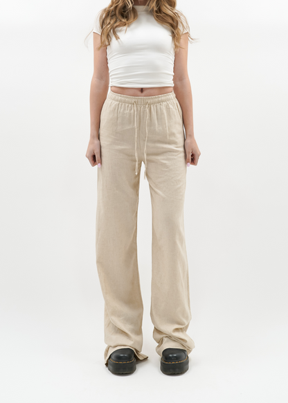 Linnen pants (tall) sand melange