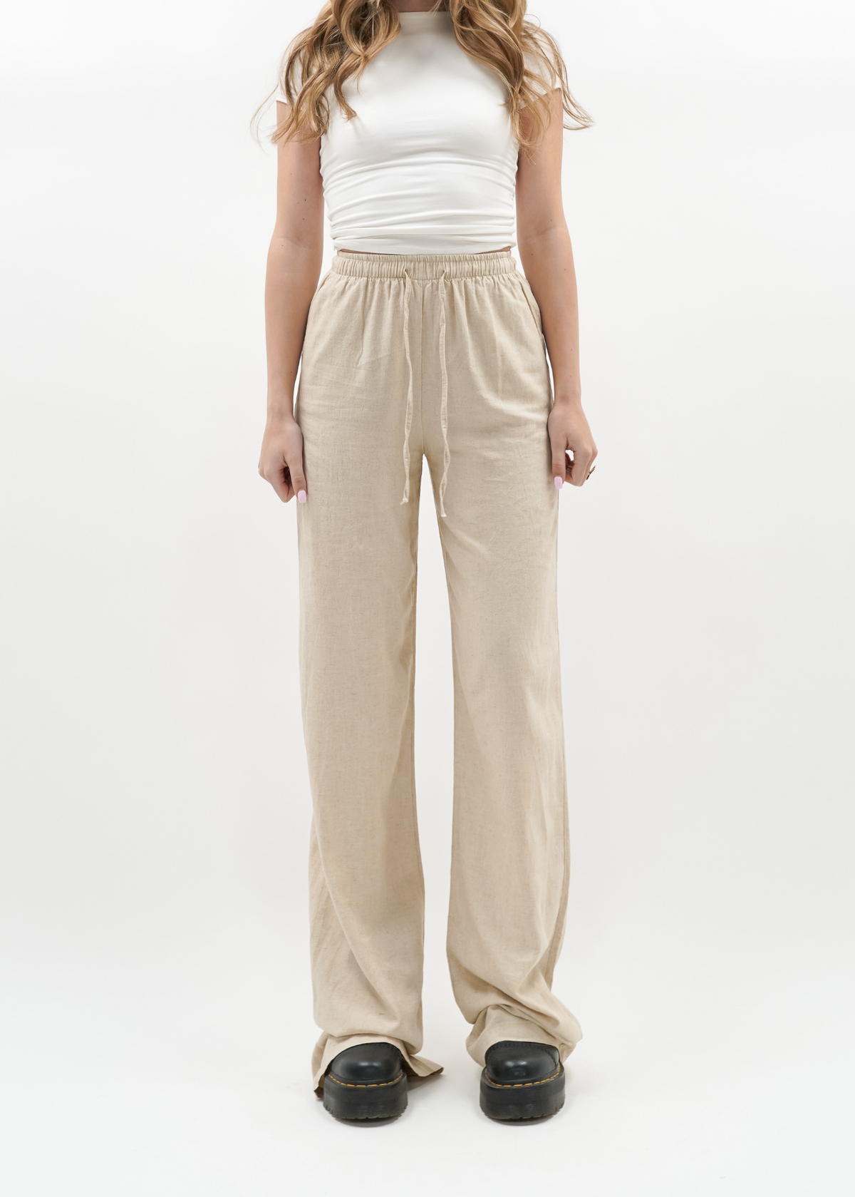 Linnen pants (tall) sand melange
