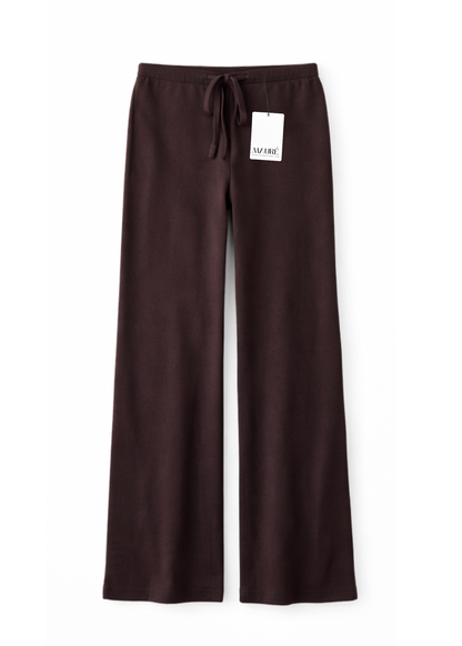 Soft knitted pants chocolate brown (tall)