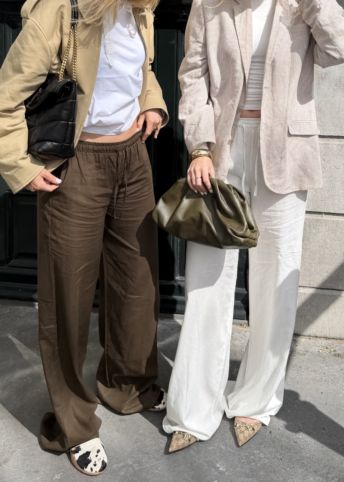 Low waist linnen pants (tall) brown