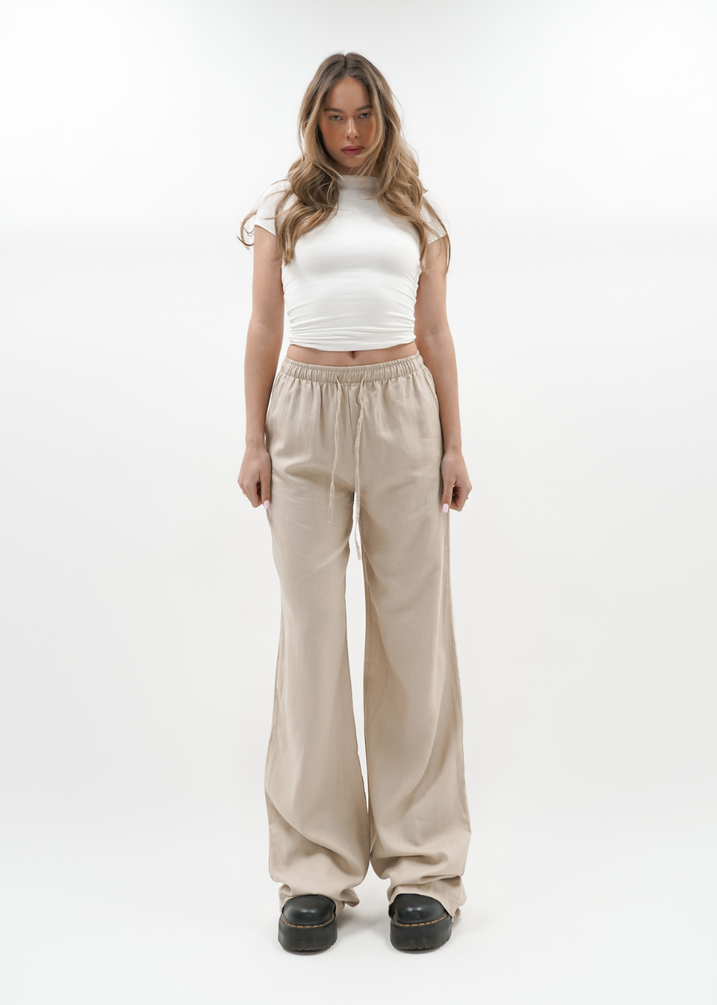 Linnen pants (tall) taupe