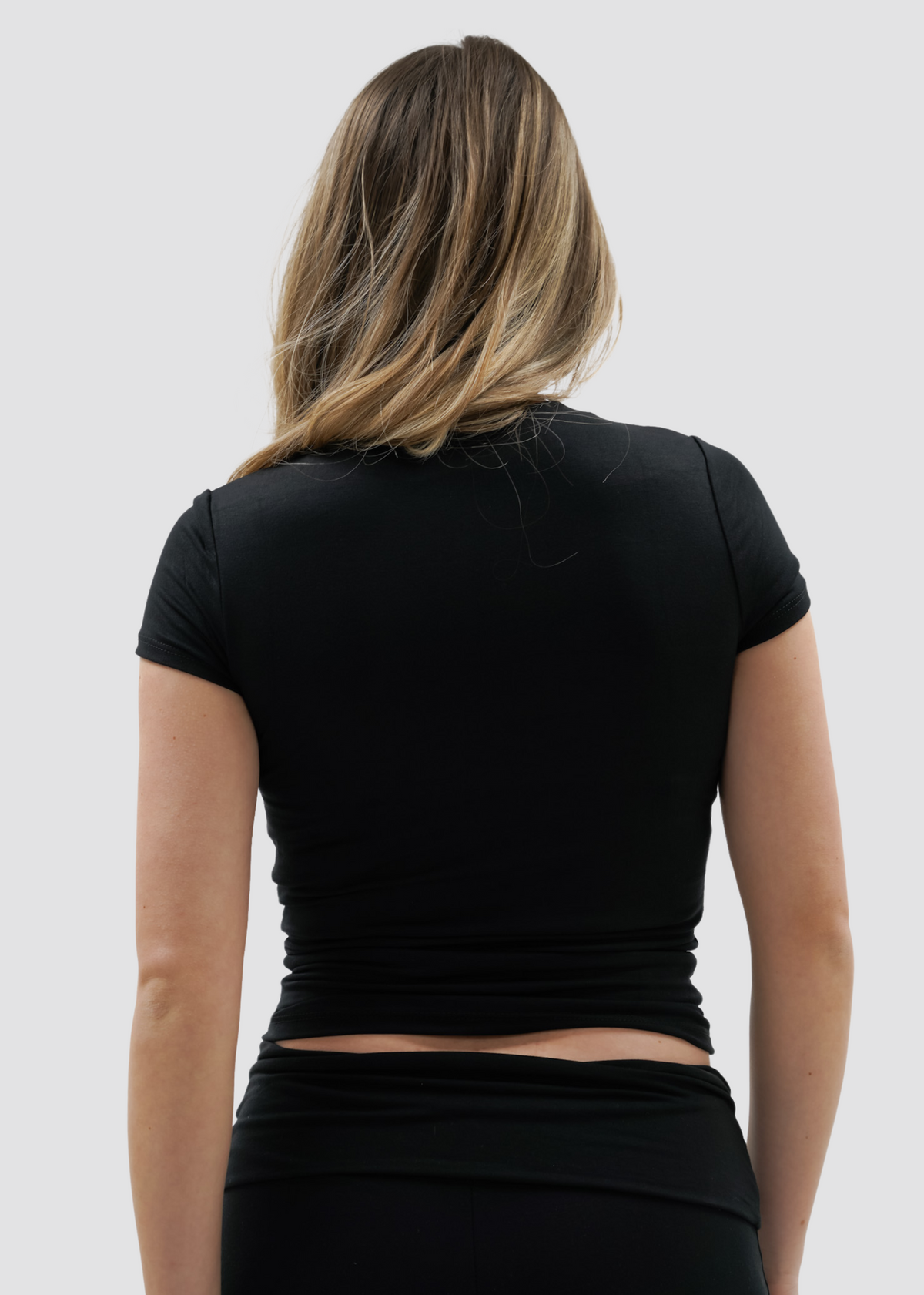 Short sleeve top long black (tall)