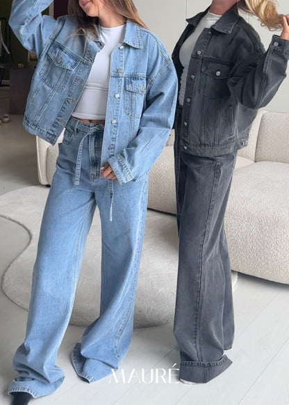 Oversized denim jacket classic blue (tall)