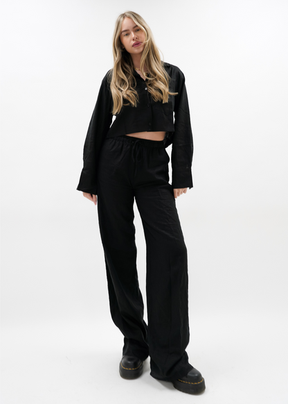 Linnen pants (tall) black