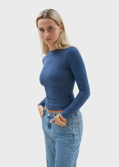Long sleeve top long dark blue (tall)