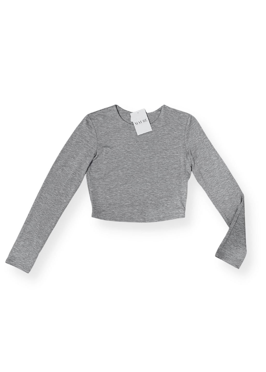 Long sleeve top cropped grey