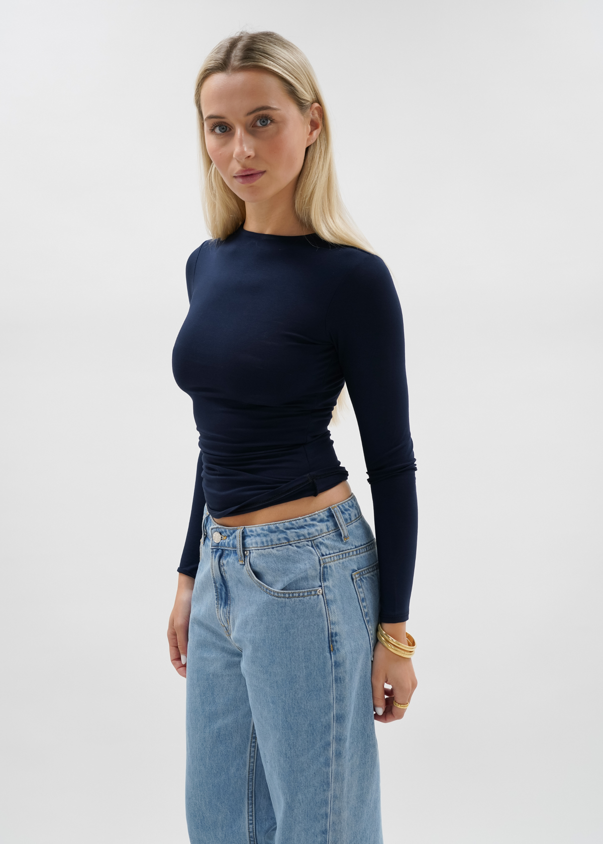 Long sleeve top long night blue (tall)