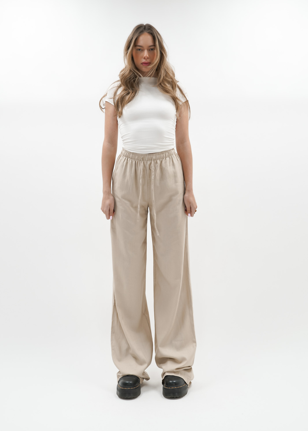 Linnen pants (tall) taupe