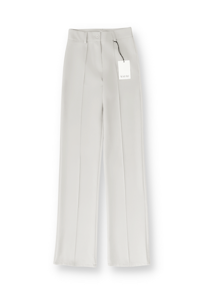 Straight leg pants met pressfold creamy grey (tall)