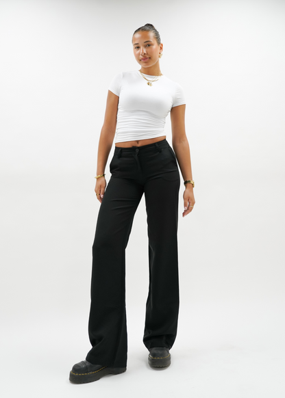 Low/mid waist pants casual black (tall)