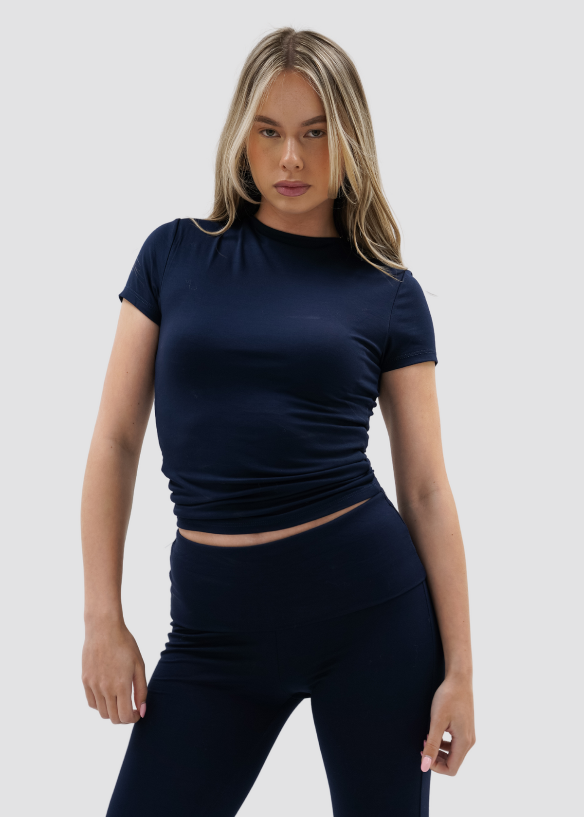 Short sleeve top long night blue (tall)