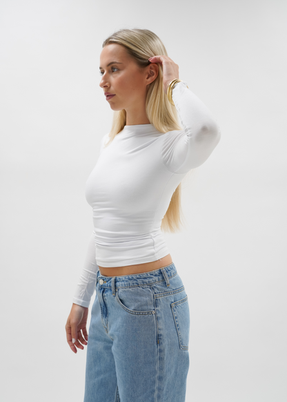 Long sleeve top long white (tall)