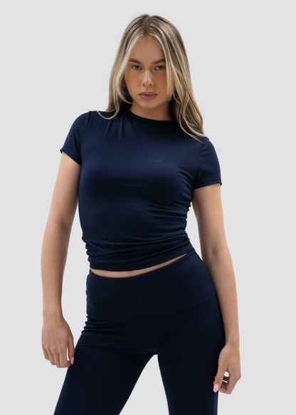 Fold-over flared pants night blue (tall)