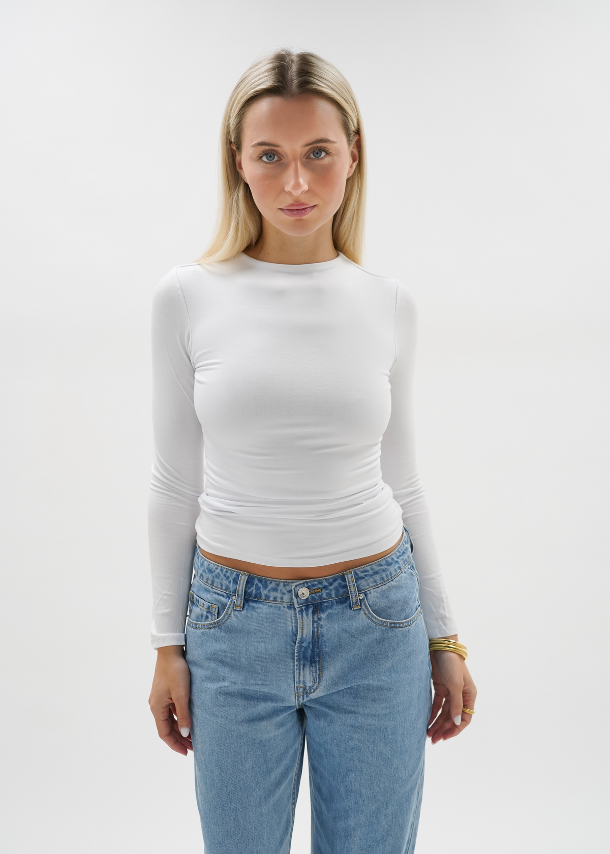 Long sleeve top long white (tall)