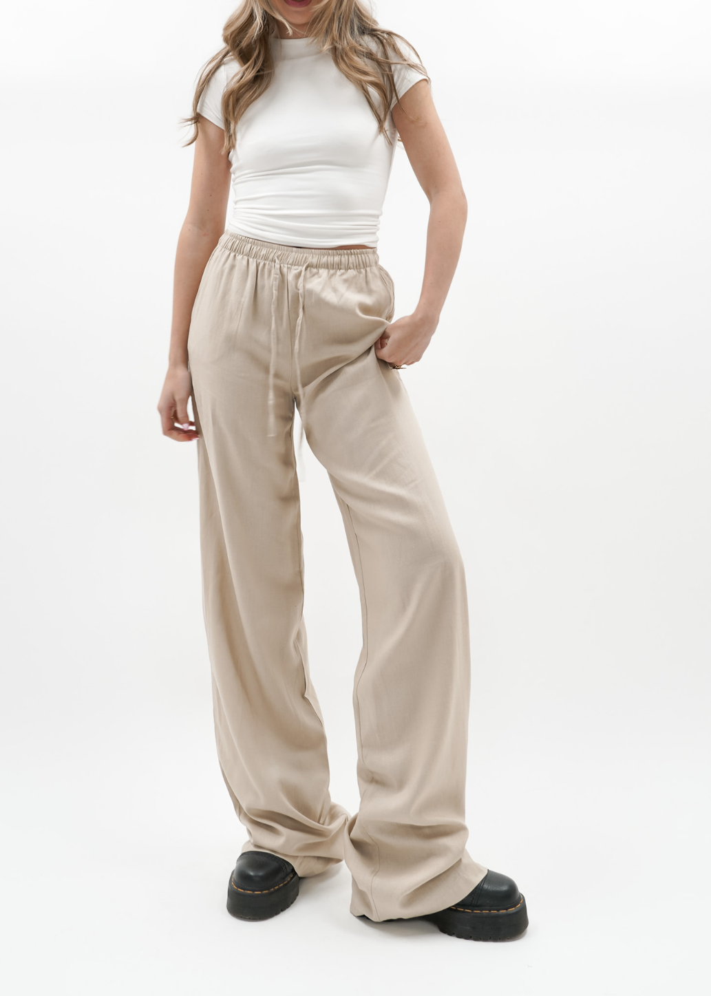 Linnen pants (tall) taupe