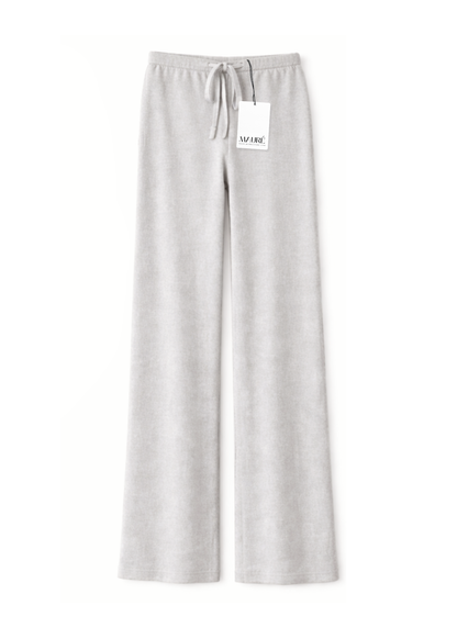 Soft knitted pants cream grey (tall)