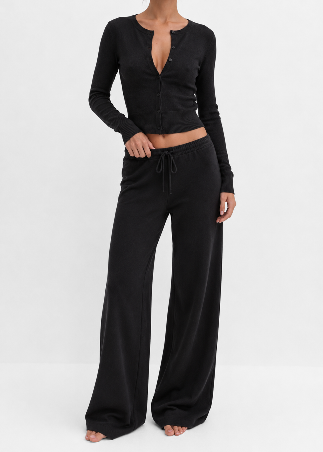 Soft knitted pants black (tall)