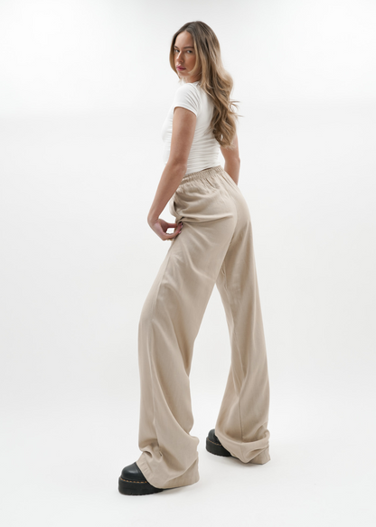 Linnen pants (tall) taupe