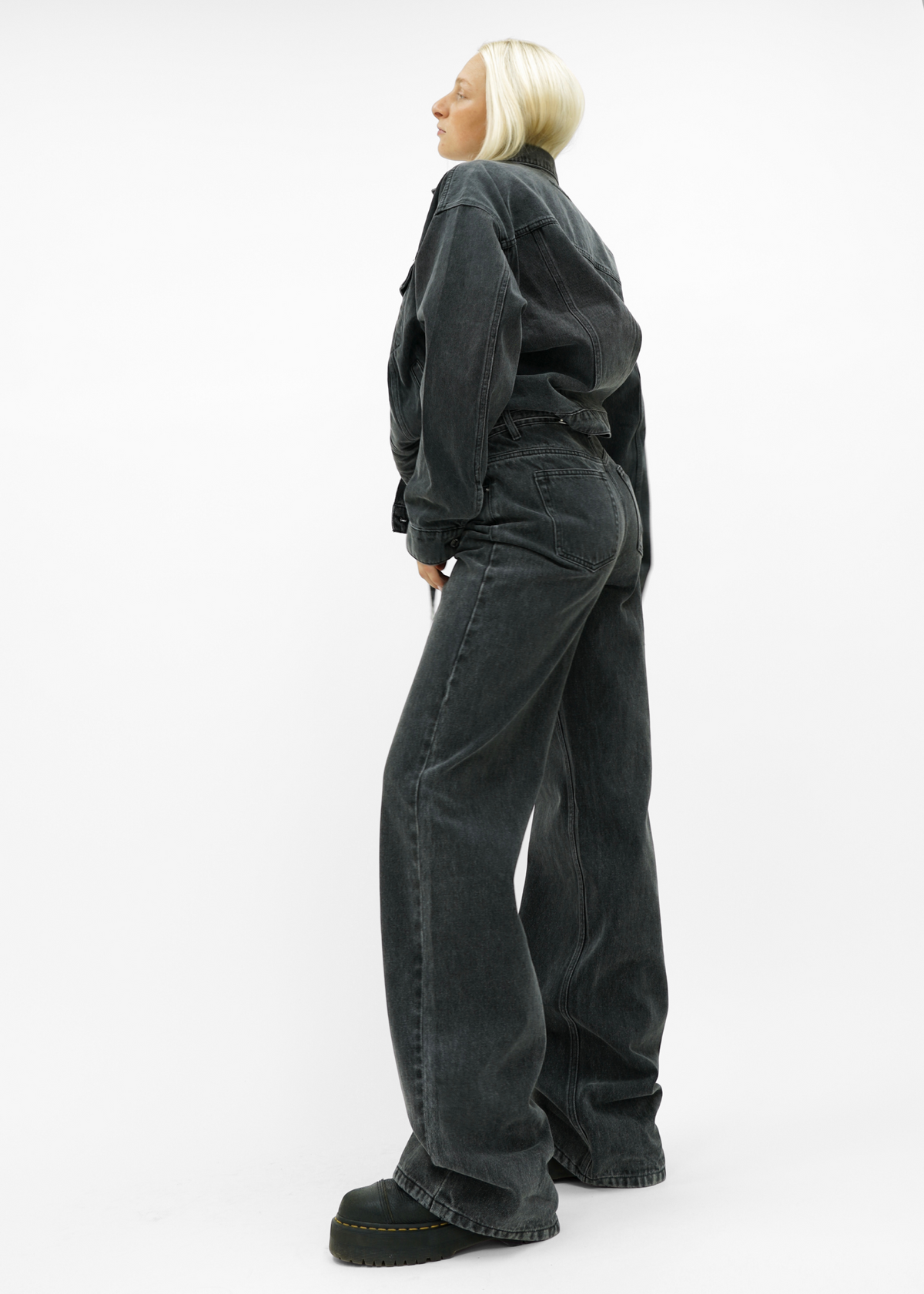 Oversized denim jacket dark washed grey (tall)