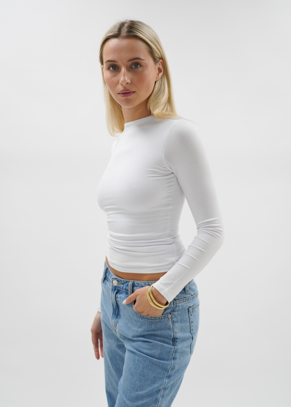 Long sleeve top long white (tall)