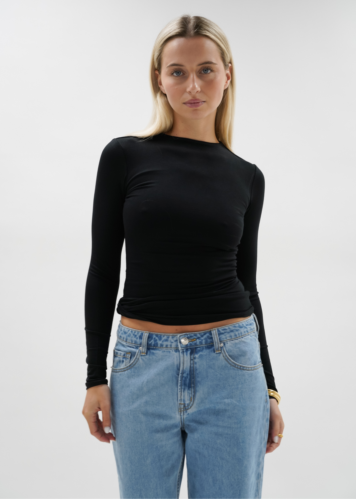 Long sleeve top long black (tall)