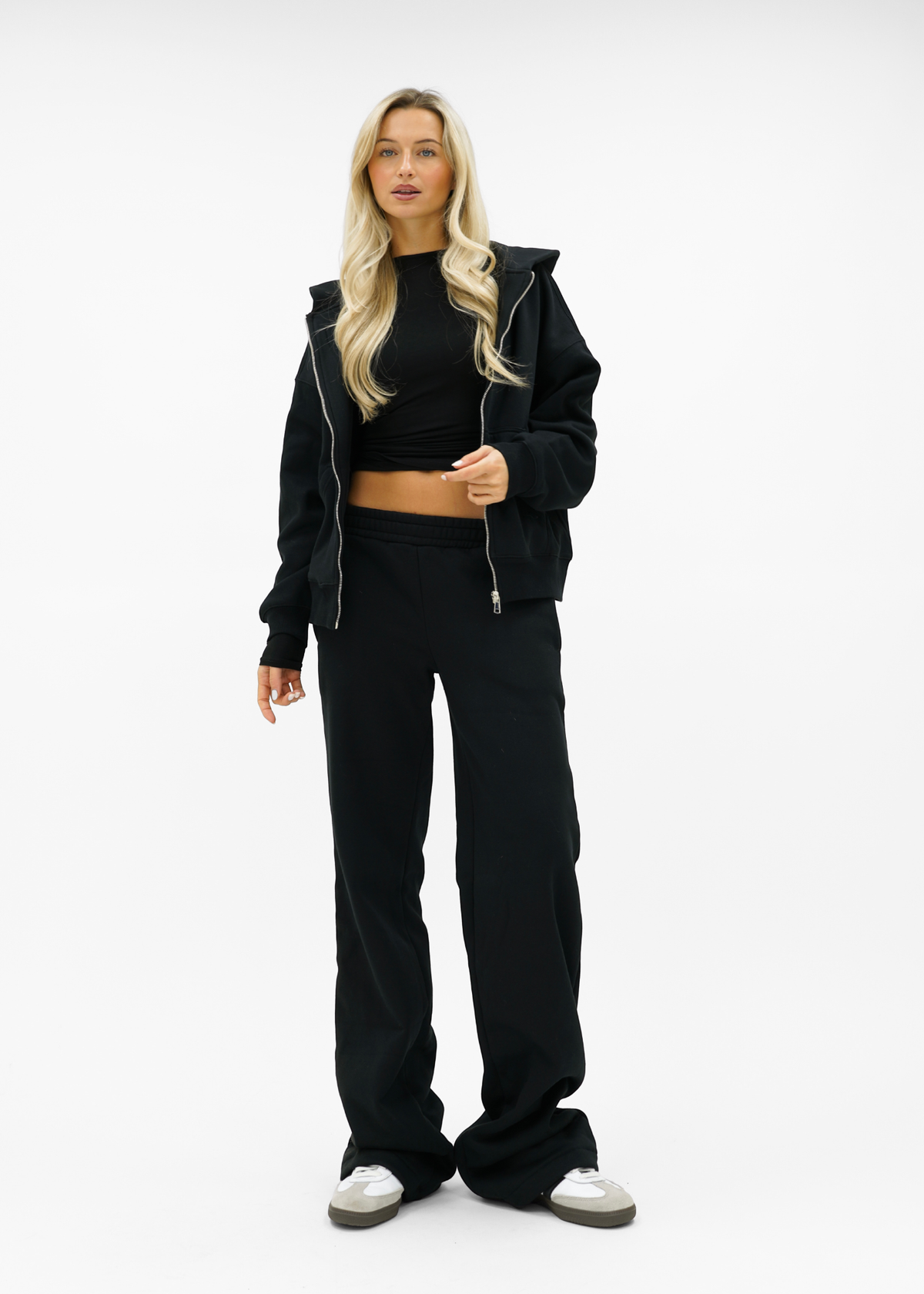 Basic zip hoodie black (tall)