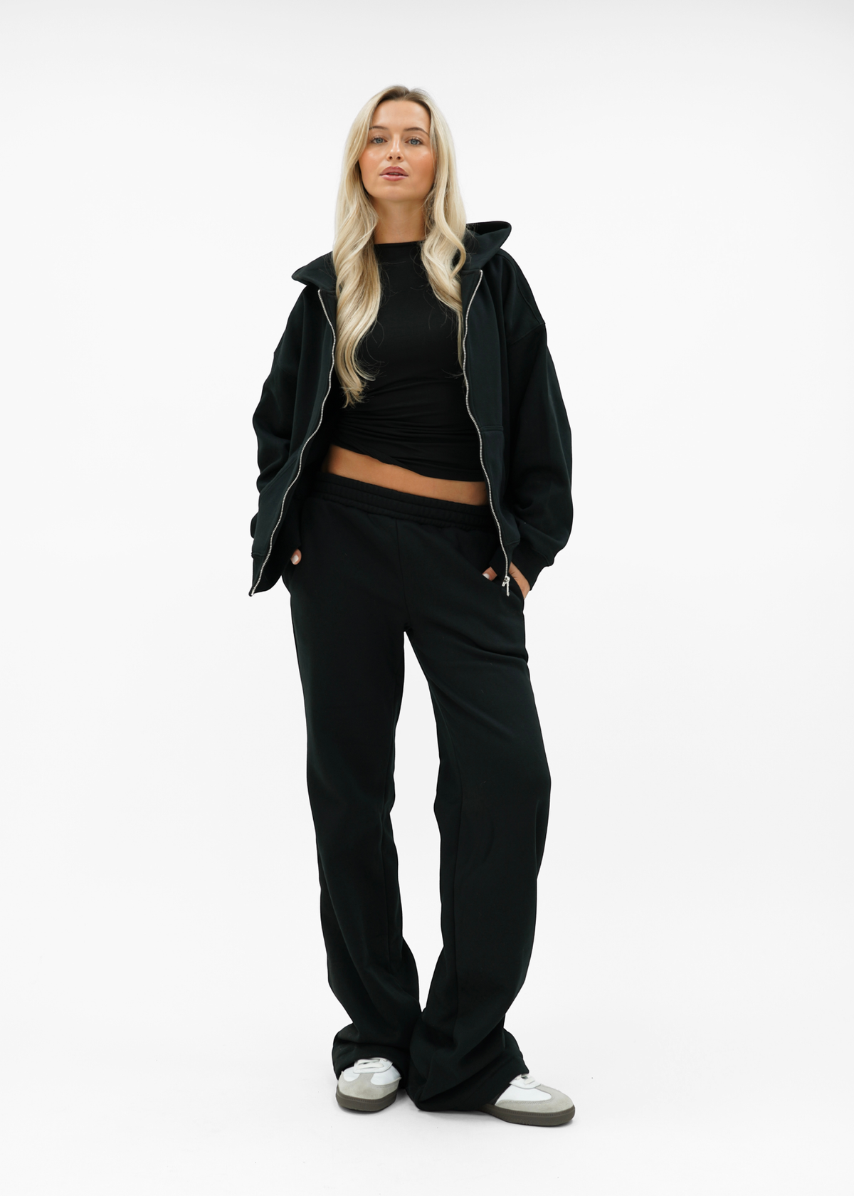 Basic zip hoodie black (tall)