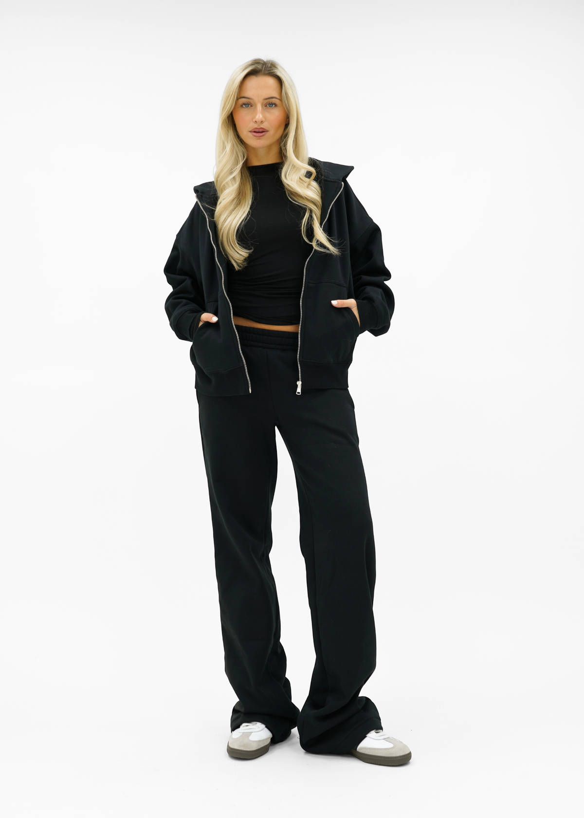 Basic zip hoodie black (tall)
