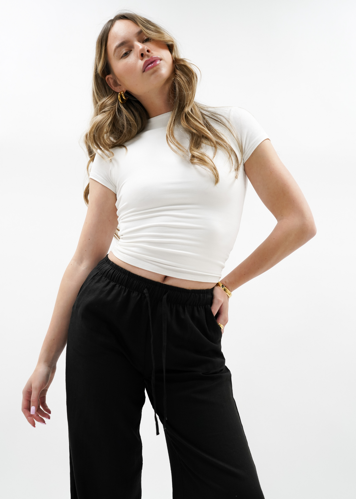 Linnen pants (tall) black