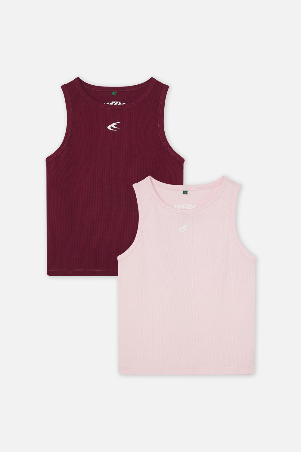 Burgundy &amp; Pink Canale Scff Tank Top Pack