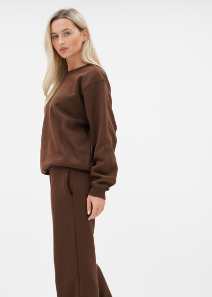 Basic sweater chocolate brown (tall)