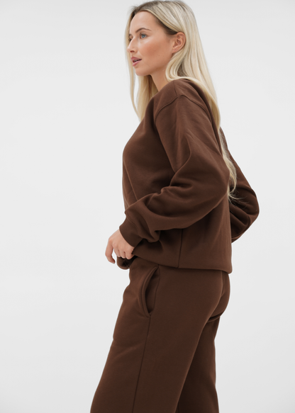 Basic sweater chocolate brown (tall)