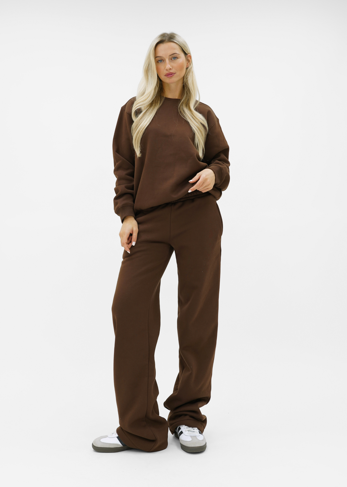Low/mid waist jogger pants chocolate brown (tall)