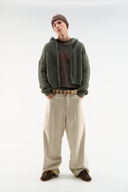Flag Green Knit Zipper