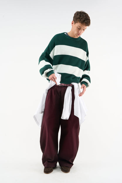 Hole Green &amp; White Knit