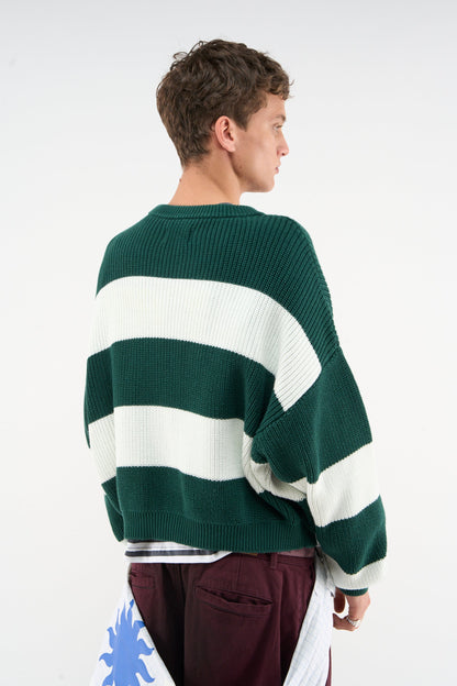 Hole Green &amp; White Knit