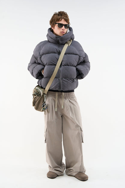 Marble Dark Grey Puffer Jacket