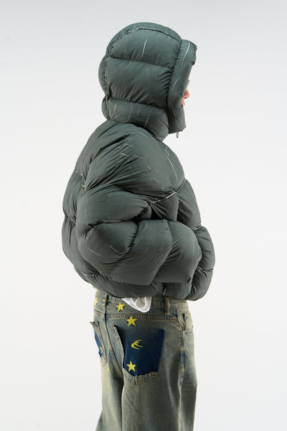Marble Green Puffer Jacket