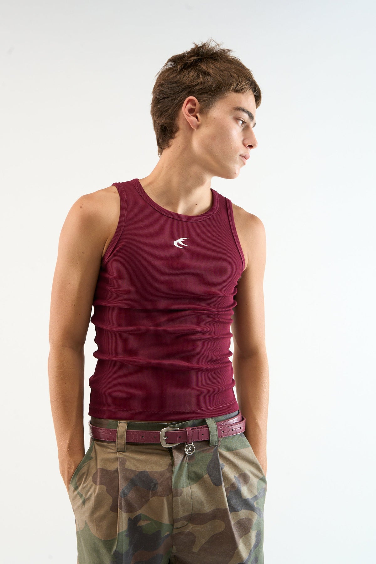 Burgundy &amp; Pink Canale Scff Tank Top Pack