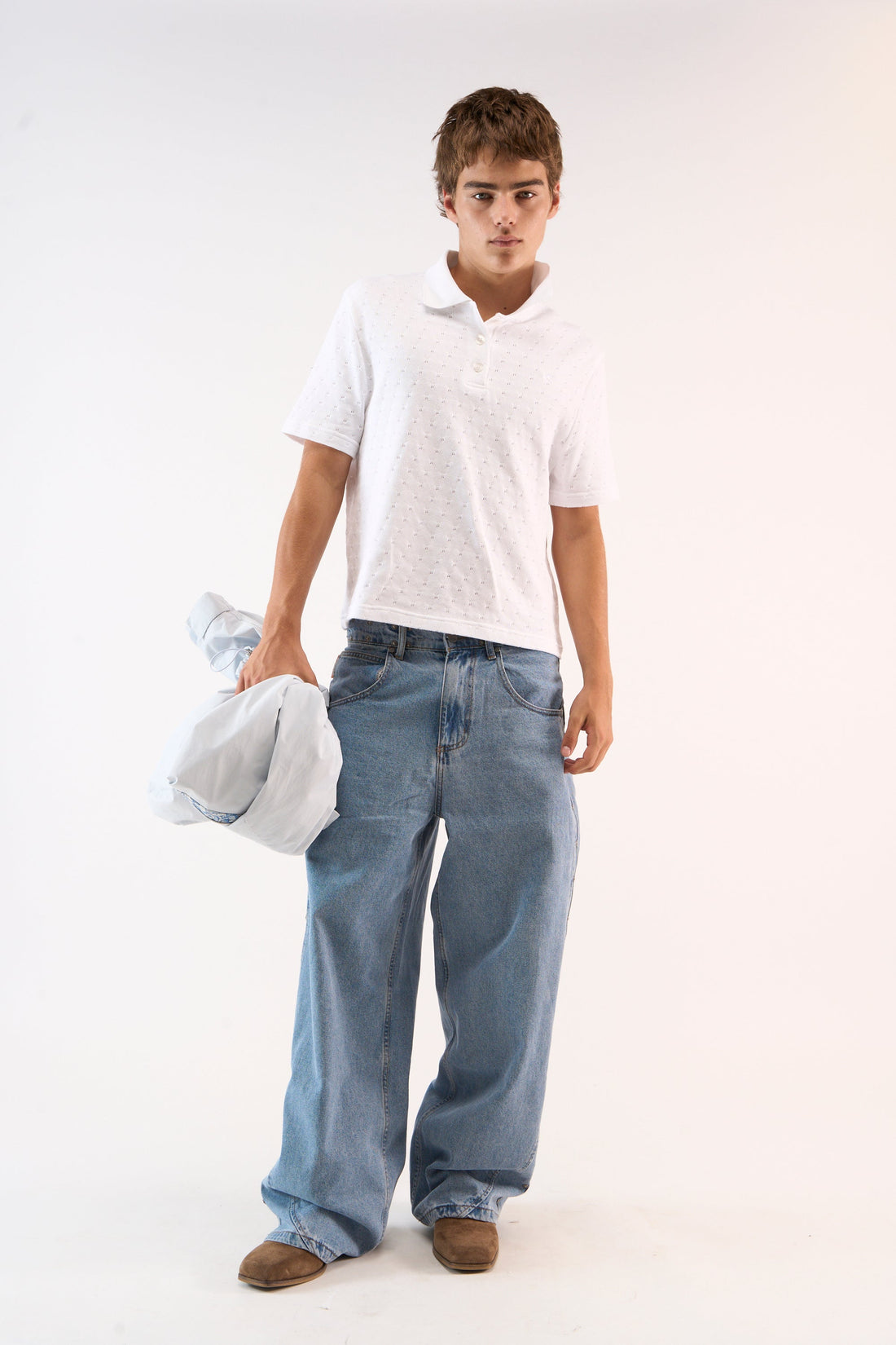 Openwork White Polo
