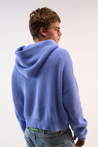 Bawdy Royal Blue Knit Hoodie