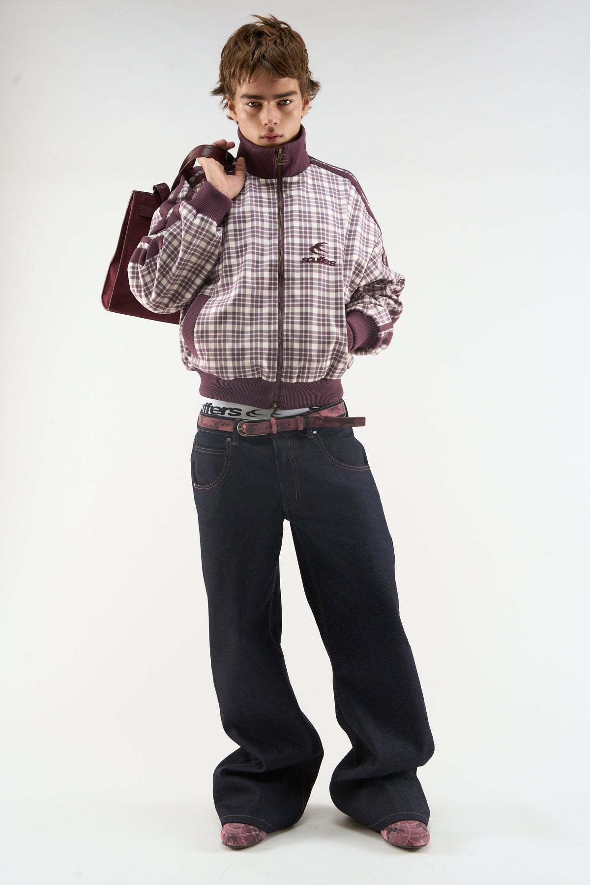 Mice Burgundy Zipper