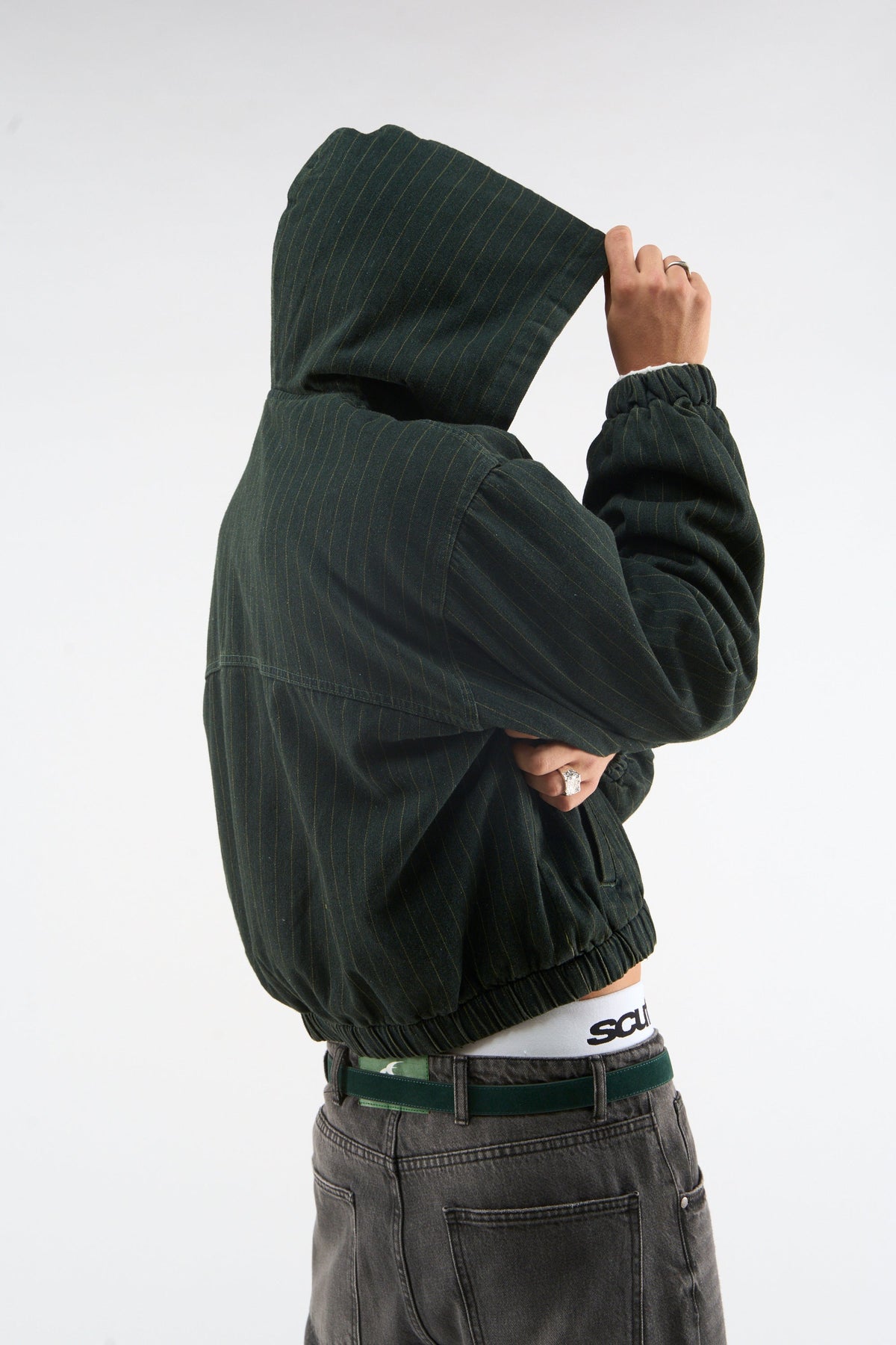 Pinstripe Green Work Jacket