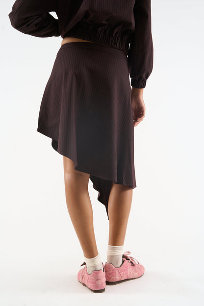 Nautica Burgundy Pinstripe Skirt
